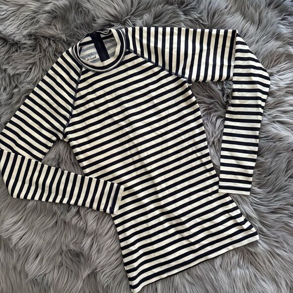 J. Crew Navy and White Striped Long Sleeve Tee - Picture 1 of 7